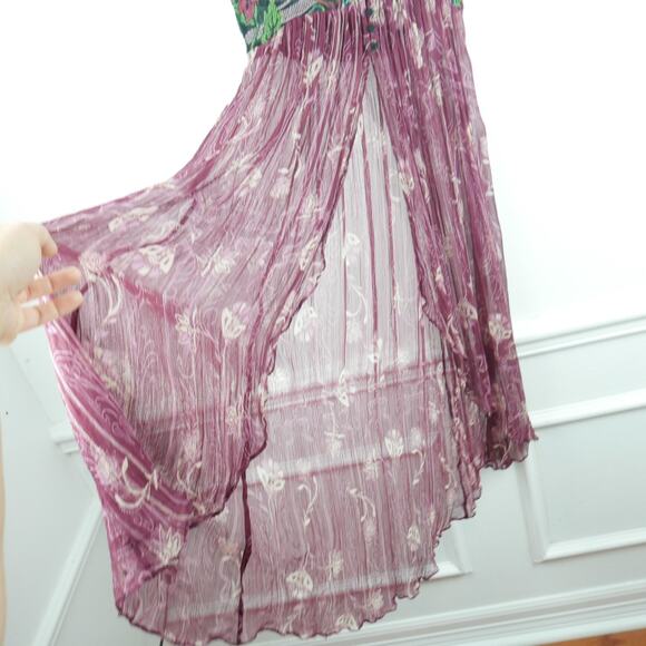 Free People XS Daisy Fields Maxi Top Whimsigoth Festival Fairy Sheer Boho Hippy - Picture 7 of 10